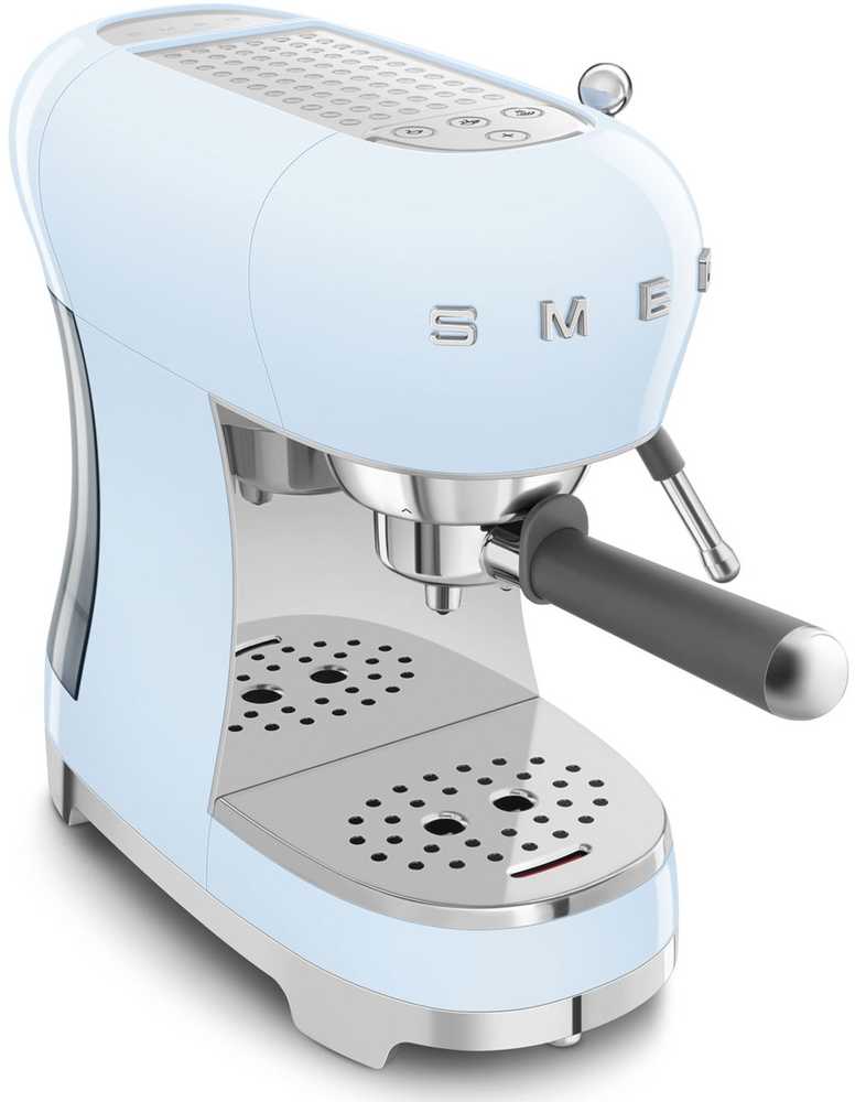 Kavos Aparatas - SMEG ECF02PBEU 15-Bar Pusiau automatinis Espresso Aparatas 1.1L Vandens Bakas Mėlynas