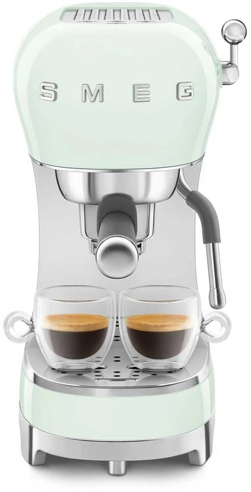 Kavos Aparatas - SMEG ECF02PGEU 15-Bar Pusiau automatinis Espresso Aparatas su Garų Antgaliu Žalia