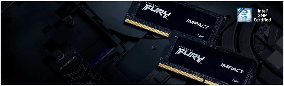 Nešiojamo kompiuterio atmintis KINGSTON 64GB 5600MT/s DDR5 CL40 SODIMM rinkinys iš 2 FURY Impact PnP