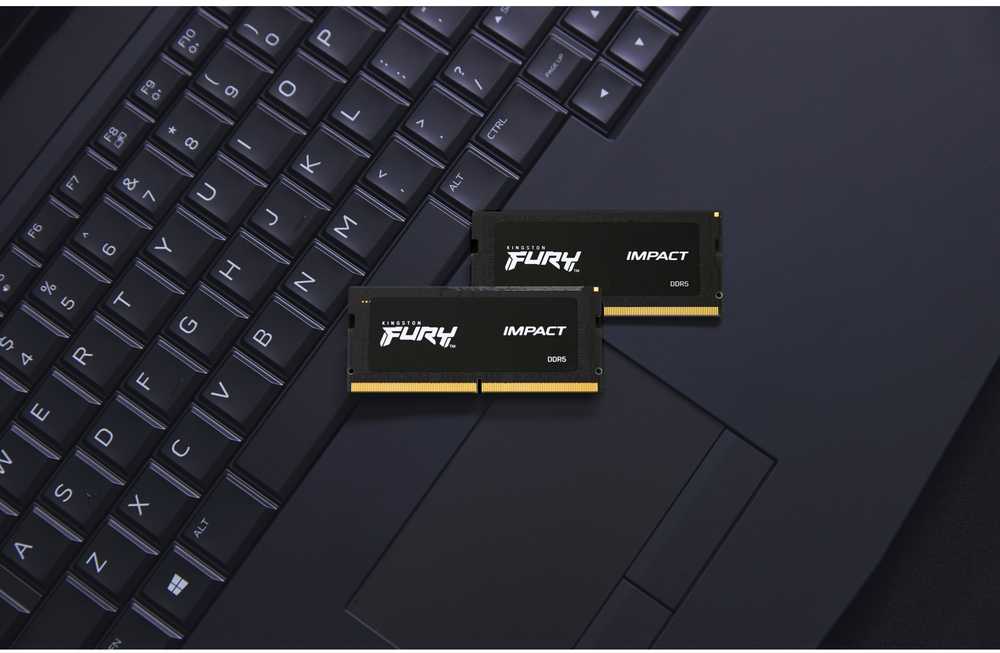 RAM „Kingston KF548S38IBK2-16“ 16 GB 4800 MHz DDR5 CL38 SODIMM (2 vnt. rinkinys) „FURY Impact“ | „Kingston“