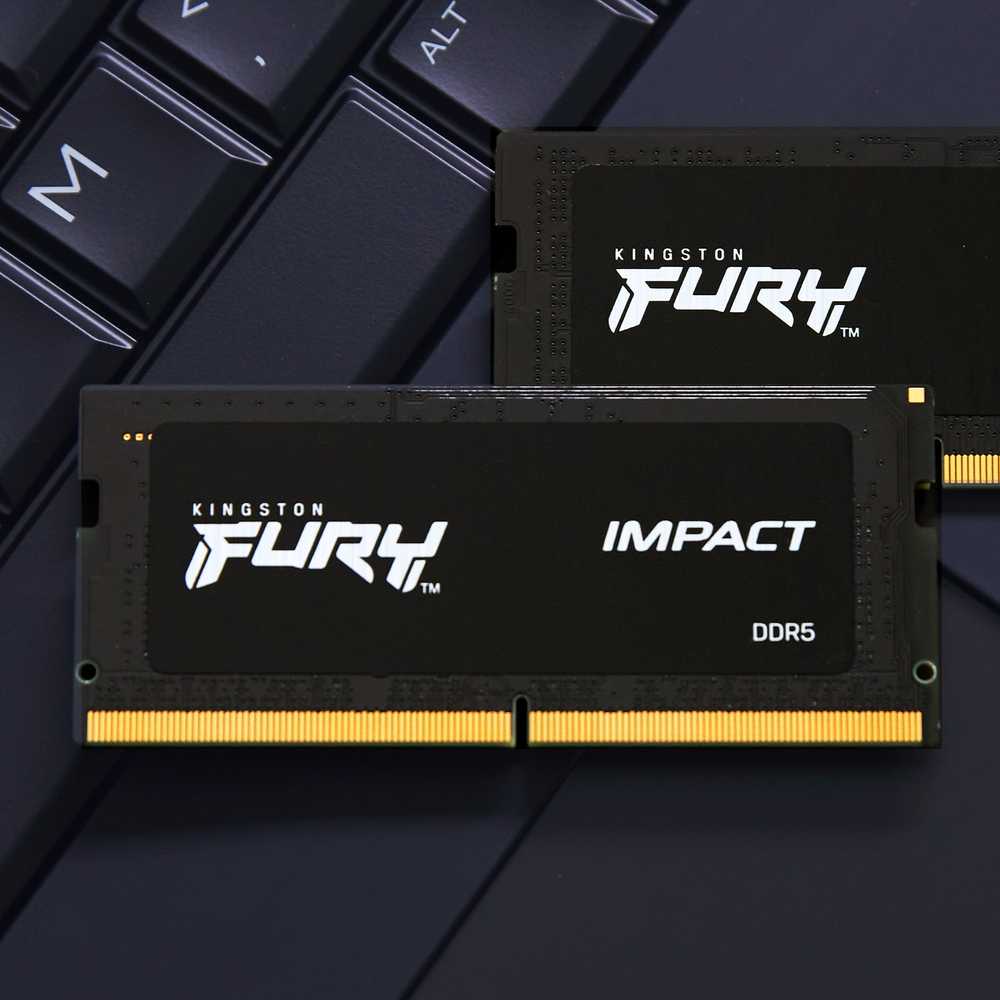 RAM „Kingston KF548S38IBK2-16“ 16 GB 4800 MHz DDR5 CL38 SODIMM (2 vnt. rinkinys) „FURY Impact“ | „Kingston“