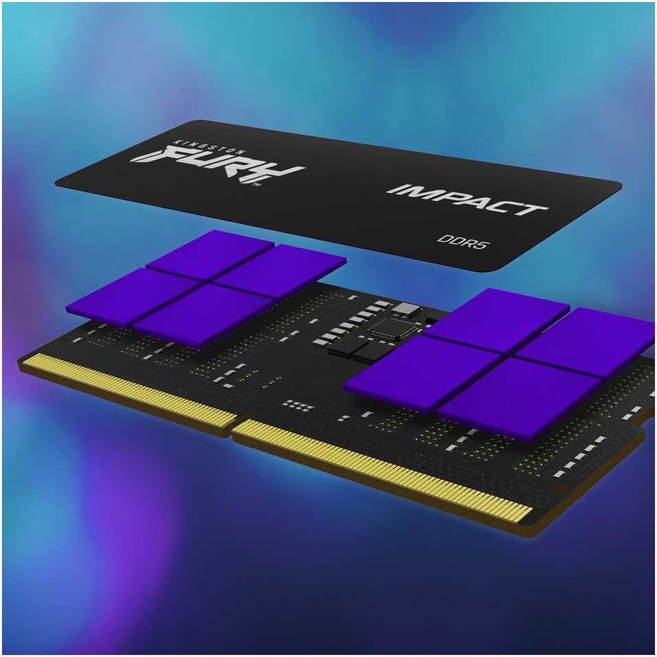 Nešiojamo kompiuterio atmintis „Kingston KF548S38IBK2-64“ 64 GB 4800 MHz DDR5 CL38 SODIMM (2 vnt. rinkinys) „FURY Impact“ | „Kingston“