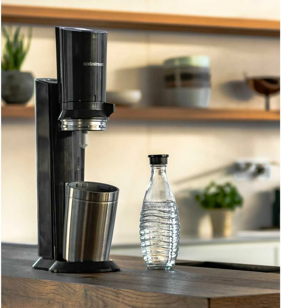 SodaStream Soda Maker Crystal 3 0 QC juodas Juodas incl 1 Glasbottle (1016411410)