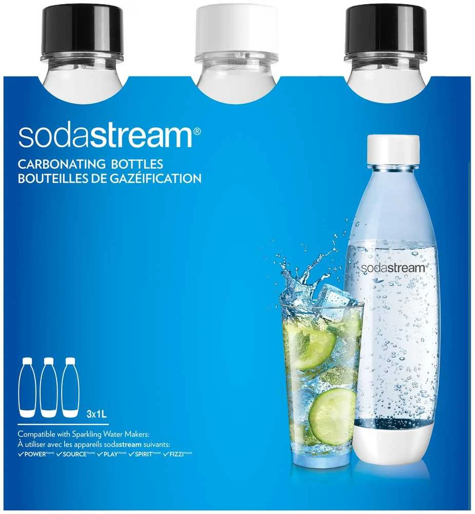 Virtuvės Įrankių Rinkinys - SodaStream PET Butelis Fuse 1L (3 Buteliai) Juodas