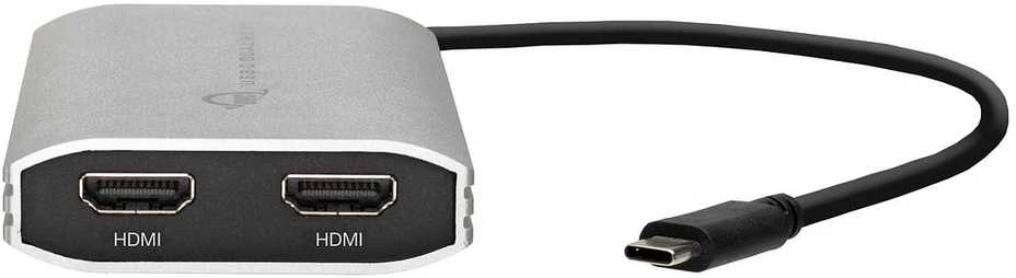 Adapteris AV OWC OWC Adapteris Thunderbolt 3 > Dual HDMI 4K (sidabrinis/juodas, 26cm, with DisplayLink)