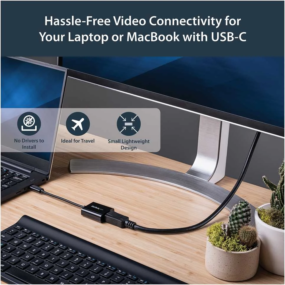 StarTech.com CDP2DP USB ekrano adapteris 3840 x 2160 pikseliai Juoda
