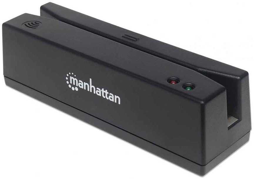 Inline MANHATTAN Magnetkartenleser USB drei Spuren Leser juodas