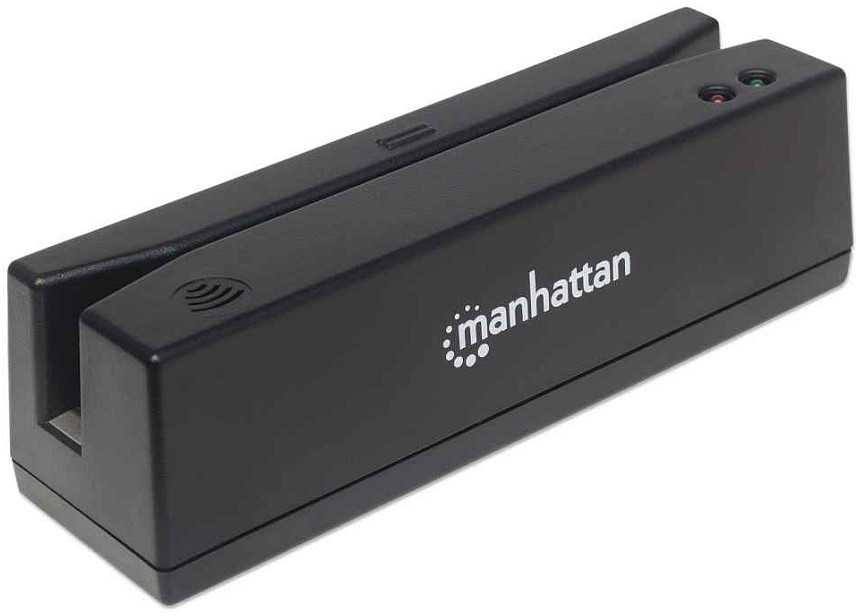 Inline MANHATTAN Magnetkartenleser USB drei Spuren Leser juodas