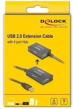 Sonstige Delock USB 2.0 ilgintuvas 10 m aktyvus su 4 prievadų šakotuvu