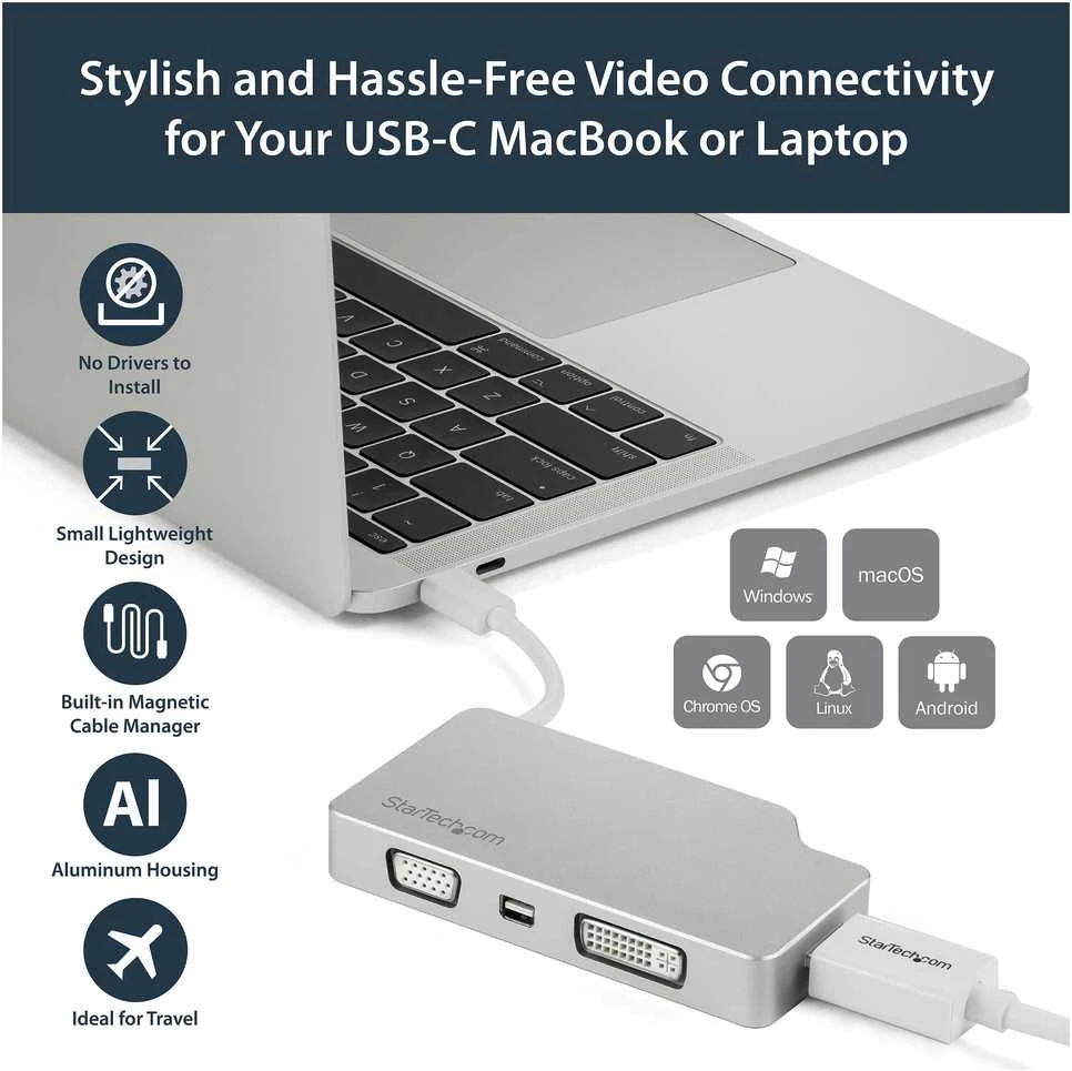 „StarTech“ USB-C stotis / replikatorius (CDPVGDVHDMDP)