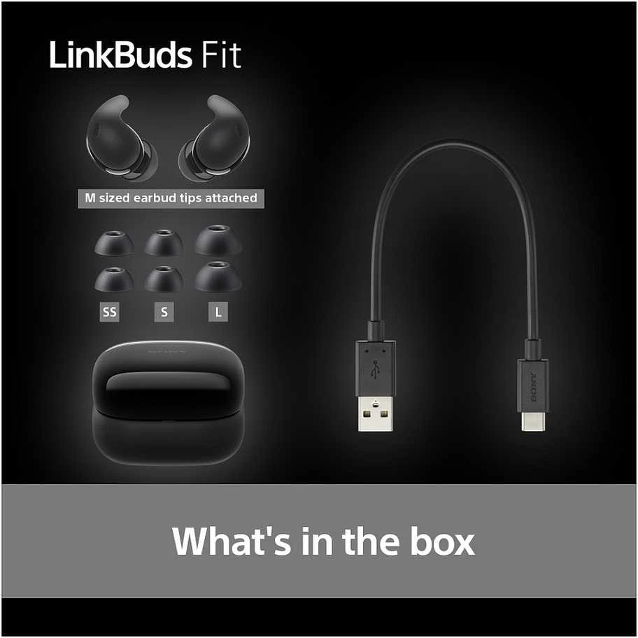 Ausinės Sony LinkBuds Fit, Juodos spalvos