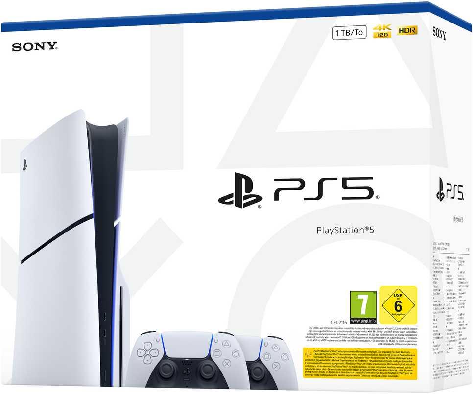 Sony PlayStation 5 Slim 1TB SSD Baltas, Juodas