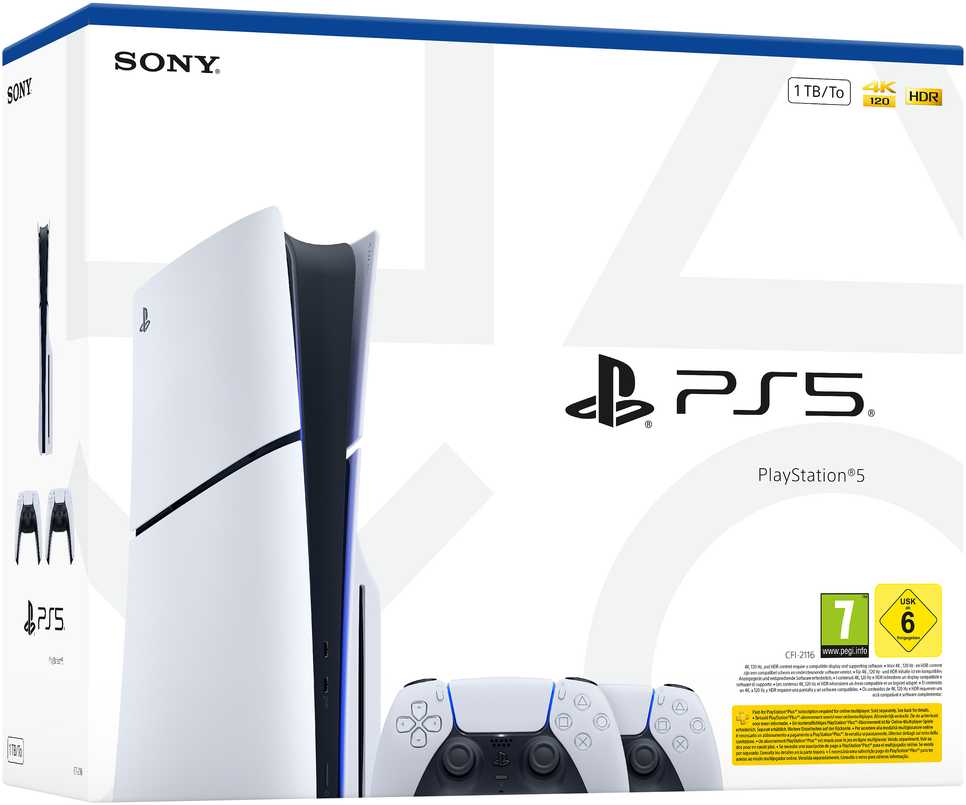 Sony PlayStation 5 Slim 1TB SSD Baltas, Juodas