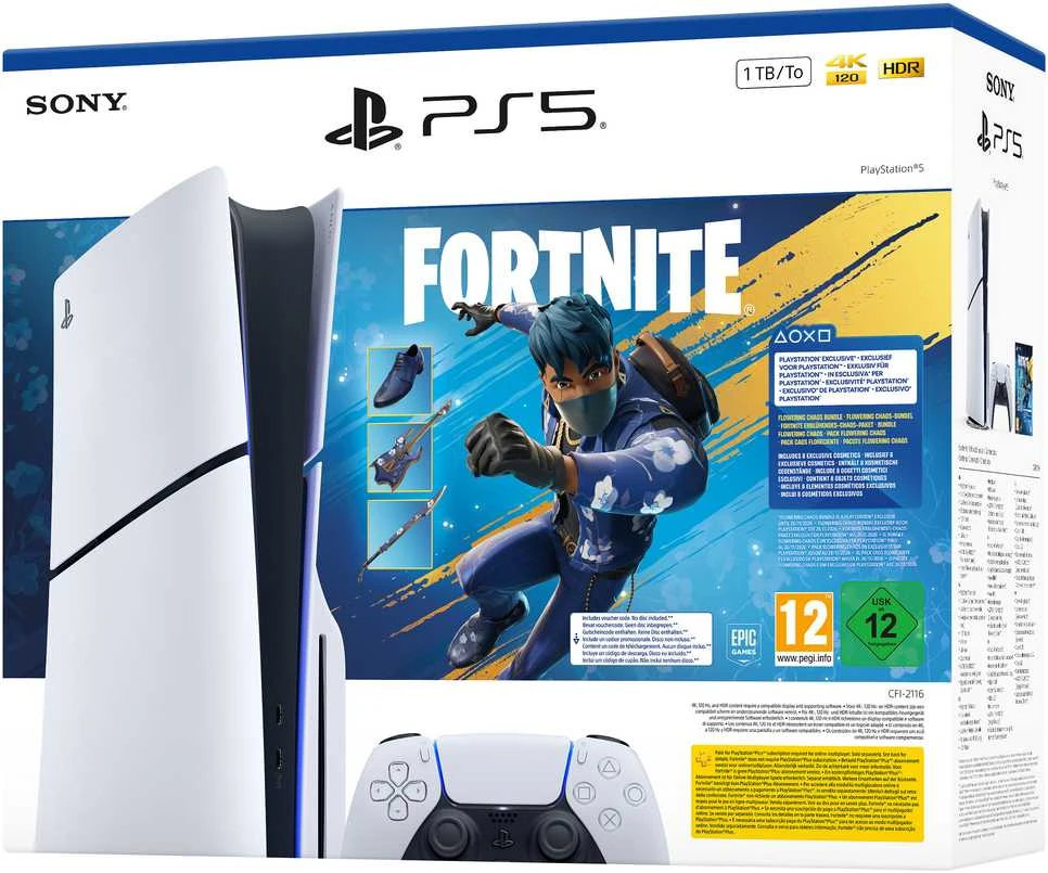 Sony PlayStation 5 Slim Disc Edition 1TB + Fortnite: Flowering Chaos (Baltas)