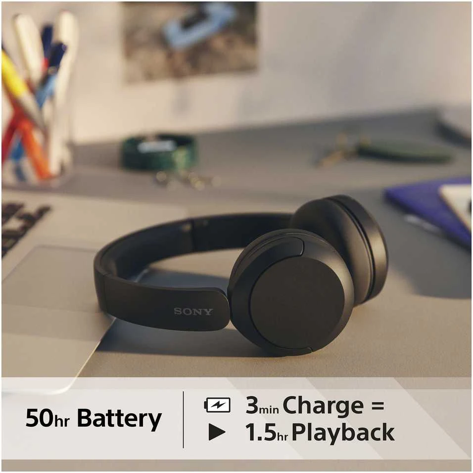Belaidės Ausinės Sony WH-CH520B, Juodos spalvos