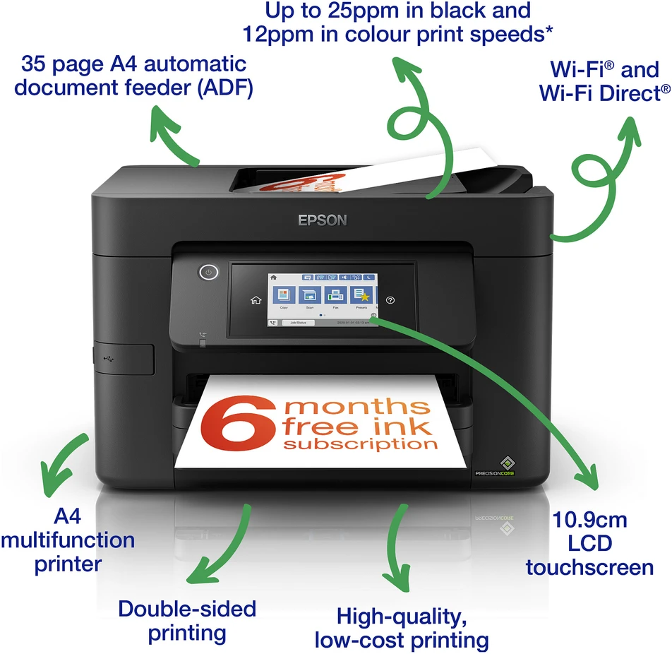Spausdintuvas EPSON WorkForce Pro WF-4820DWF 4-in-1 Tinten-Multifunktionsdrucker