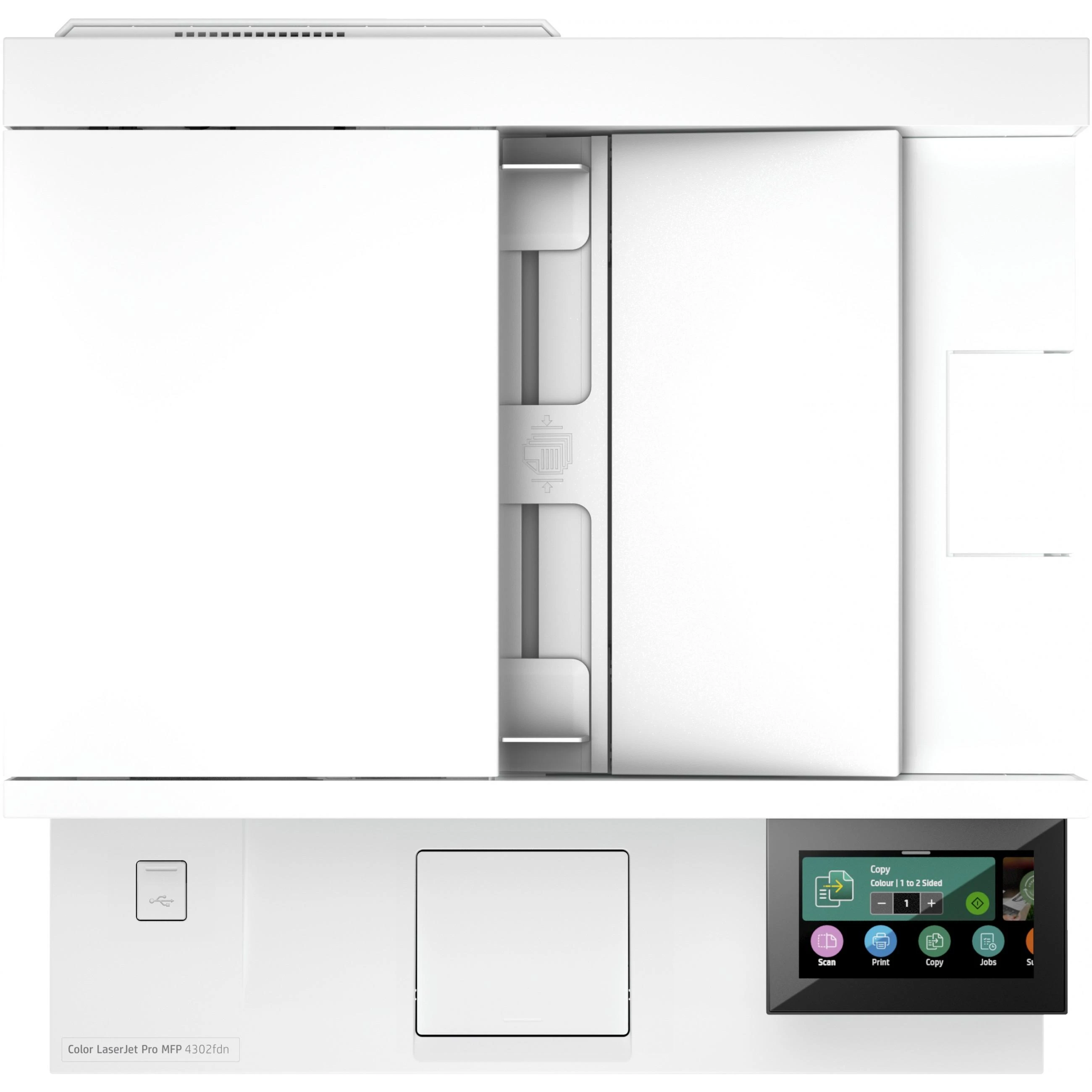 Hewlett Packard (HP) HP Color LaserJet Pro MFP 4302fdn All-in-One Spausdintuvas - A4 spalvotas lazerinis, Spausdinti/Kopijuoti/Dual-Side Scan, Auto-Duplex, Automatinis dokumentų tiektuvas, LAN, Faksas, 33ppm, 750-4000 puslapių mėnuo (pakeičia M479fdn)