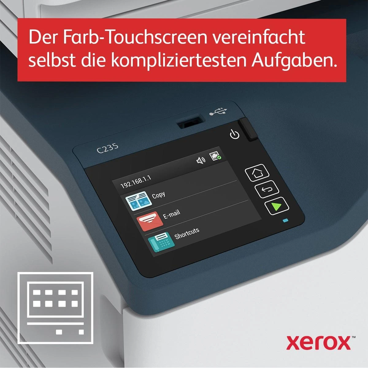Spausdintuvas Xerox C235, USB, WiFi, Baltos/Pilkos spalvos