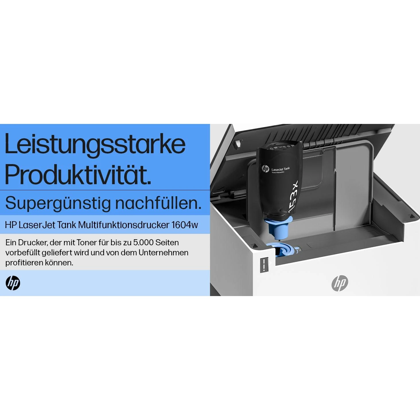 Hewlett Packard (HP) HP LaserJet Tank 1604w AIO All-in-One Spausdintuvas - A4 Mono lazerinis, Print/Copy/Scan, Wifi, 23ppm, 250-2500 pages per men (pakeičia Neverstop)