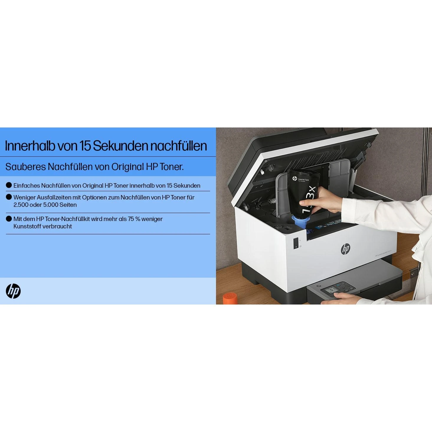 Hewlett Packard (HP) HP LaserJet Tank 2604sdw AIO All-in-One Spausdintuvas - A4 Mono lazerinis, Spausdinti/Kopijuoti/Dual-Side Scan, Automatinis dokumentų tiektuvas, Auto-Duplex, LAN, Wifi, 22ppm, 250-2500 puslapių per mėnesį (pakeičia Neverstop)
