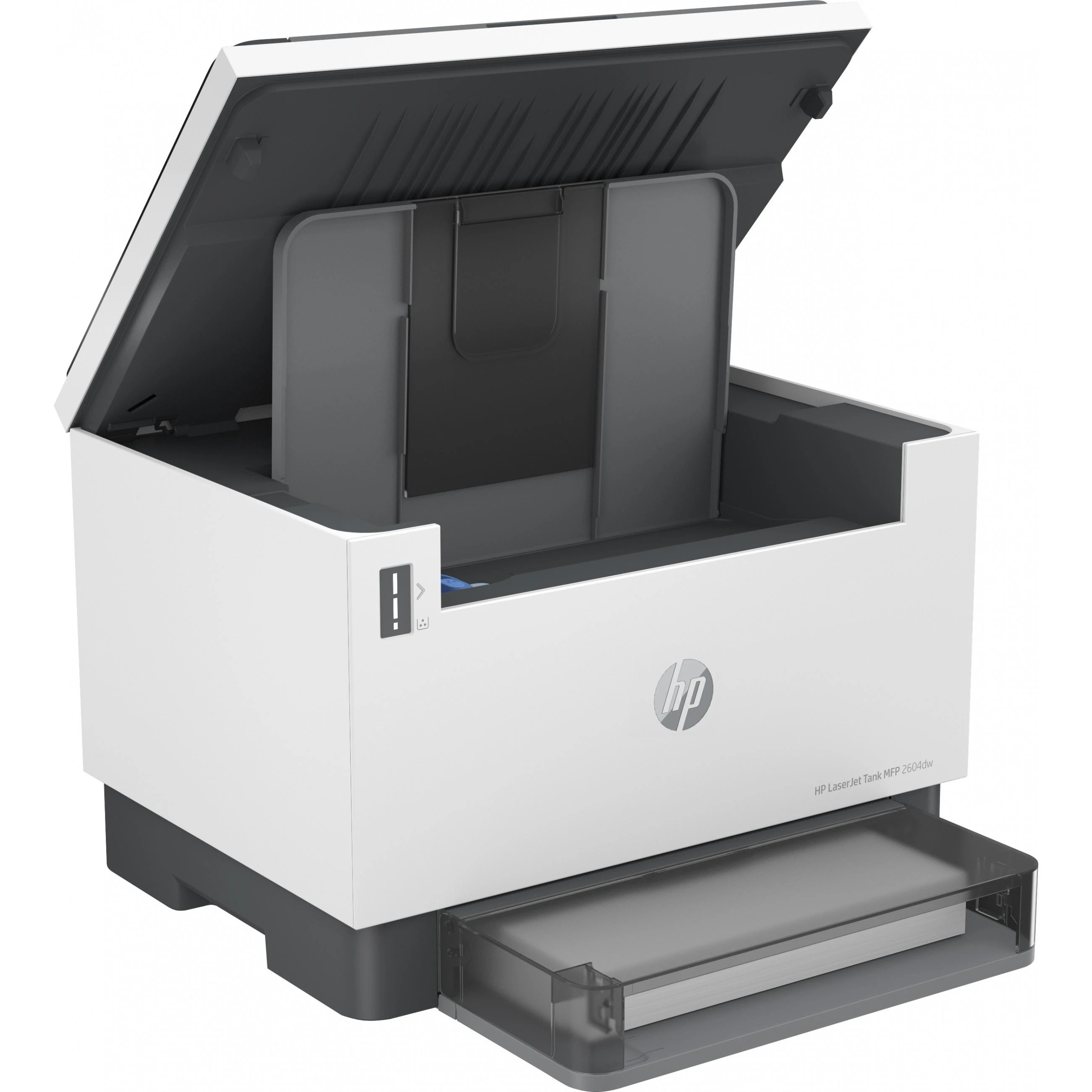 Hewlett Packard (HP) HP LaserJet Tank 2604dw AIO All-in-One Spausdintuvas - A4 Mono lazerinis, Spausdinti/Kopijuoti/Nuskaityti, Auto-Duplex, LAN, Wifi, 22 val., 250-2500 puslapių per mėnesį (pakeičia Neverstop)
