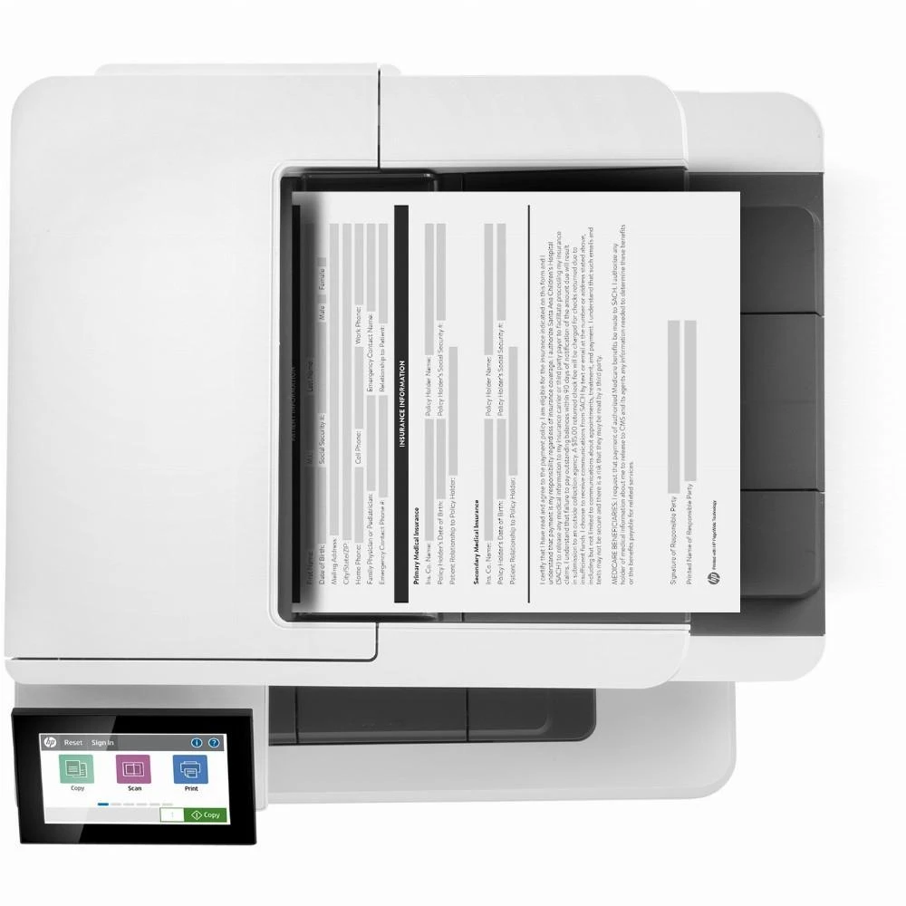 Hewlett Packard (HP) HP LaserJet Enterprise MFP M430f AIO All-in-One Spausdintuvas - A4 Mono lazerinis, Spausdinti/Kopijuoti/Dual-Side Scan/Faksas, Automatinis dokumentų tiektuvas, Auto-Duplex, LAN, 38ppm, 900-4800 pages per mėnuo (pakeičia M521f / M521dn)