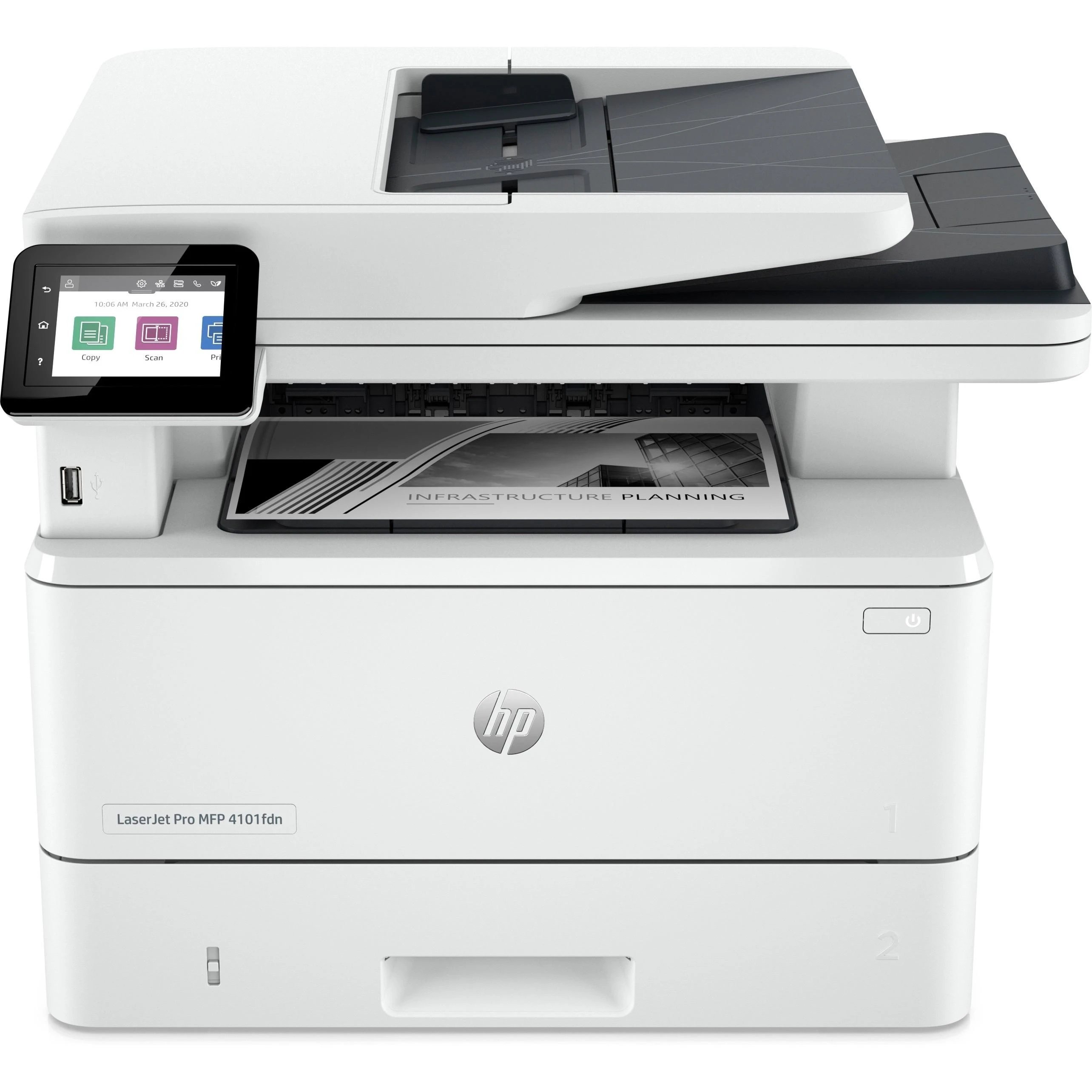 Spausdintuvas Hewlett Packard (HP) HP LaserJet Pro MFP 4102fdw MFP Mono lazerinis A4 38 psl./min. Kopijavimas 40 psl./min. Spausdinimas 350 lapų LAN „Wi-Fi“ USB „Bluetooth“ USB