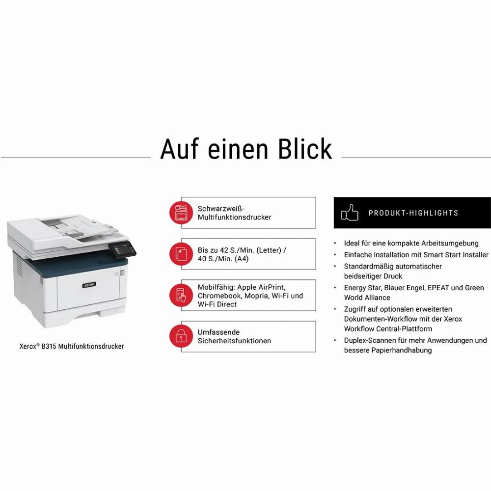 Spausdintuvas Xerox B315DNI, Baltos /Pilkos spalvos