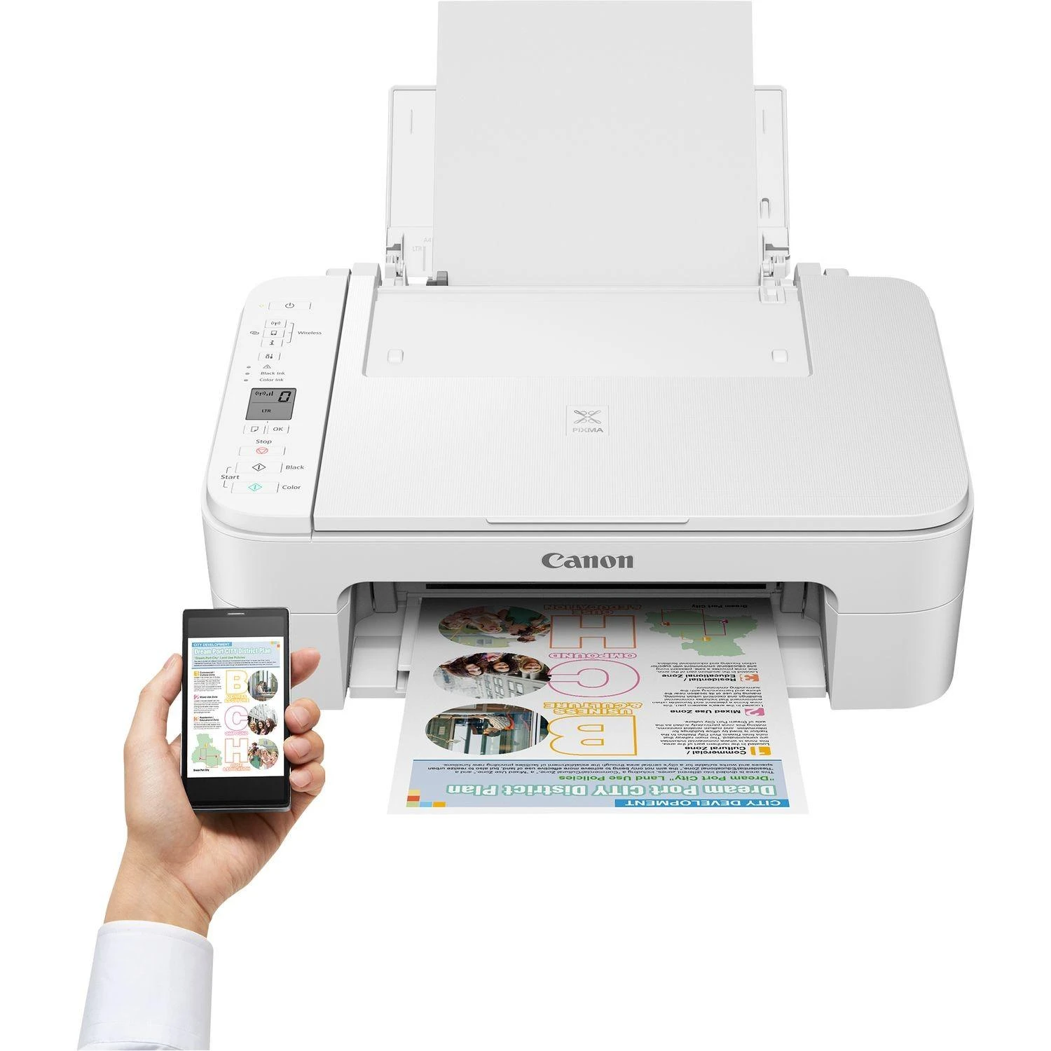 Canon PIXMA TS3351 EUR | 3771C026 | Inkjet | Spalvotas | Daugiafunkcinis Spausdintuvas | A4 | Wi-Fi | Baltas
