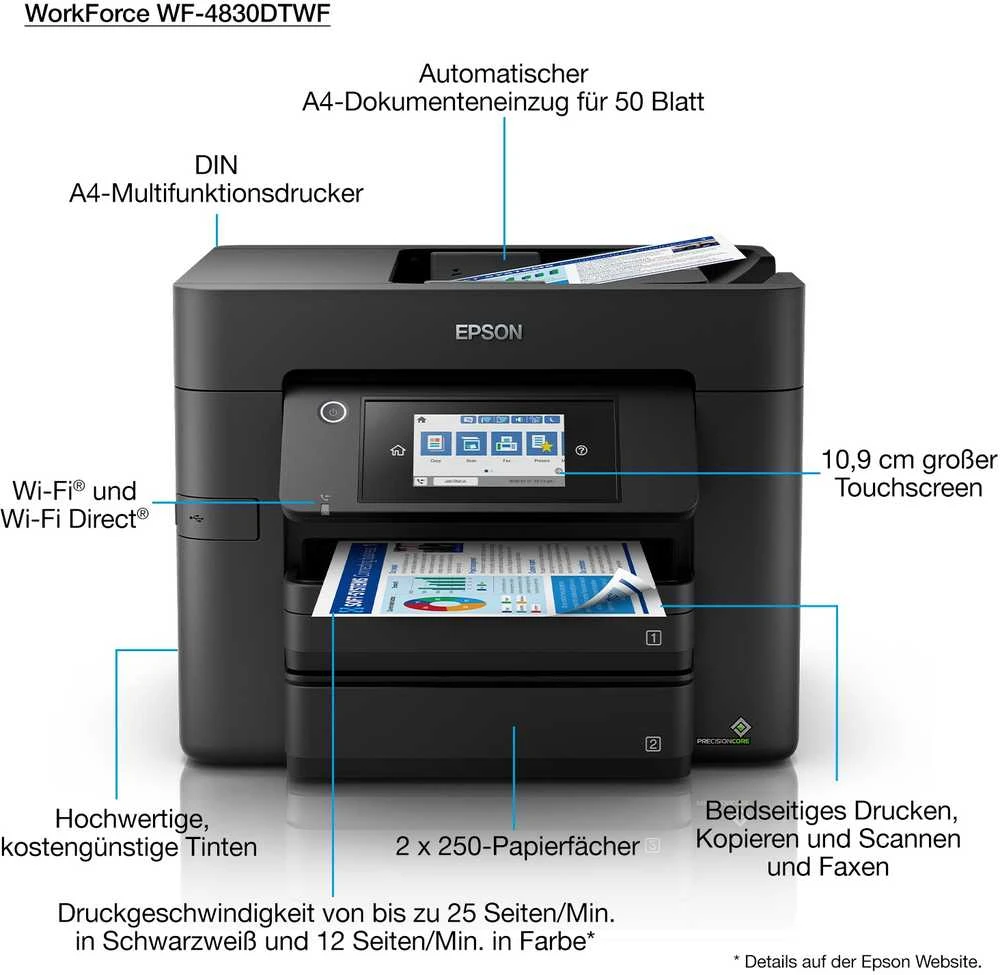 Spausdintuvas Epson WorkForce Pro WF-4830DTWF