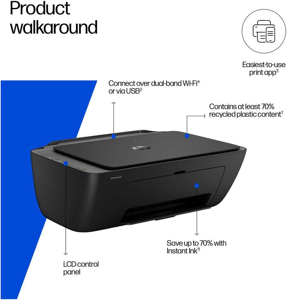 Daugiakampis Spausdintuvas - HP Deskjet 2920, Spausdinimas, Skanavimas, Kopijavimas, Wi-Fi