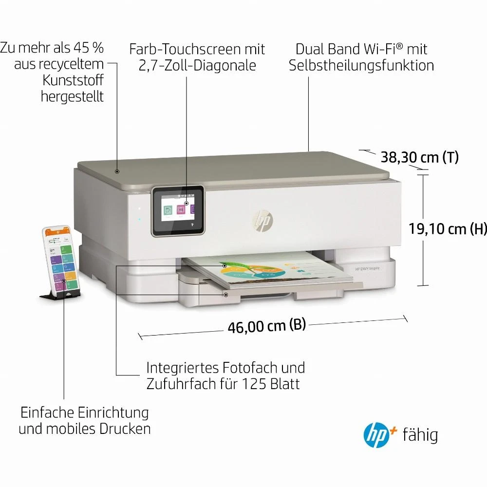 Hewlett Packard (HP) HP Envy Inspire 7220e daugiafunkcis A4 spalvotas rašalinis 10 psl./min. Spausdinti Nuskaityti Kopijuoti Nuotraukos Spausdintuvas