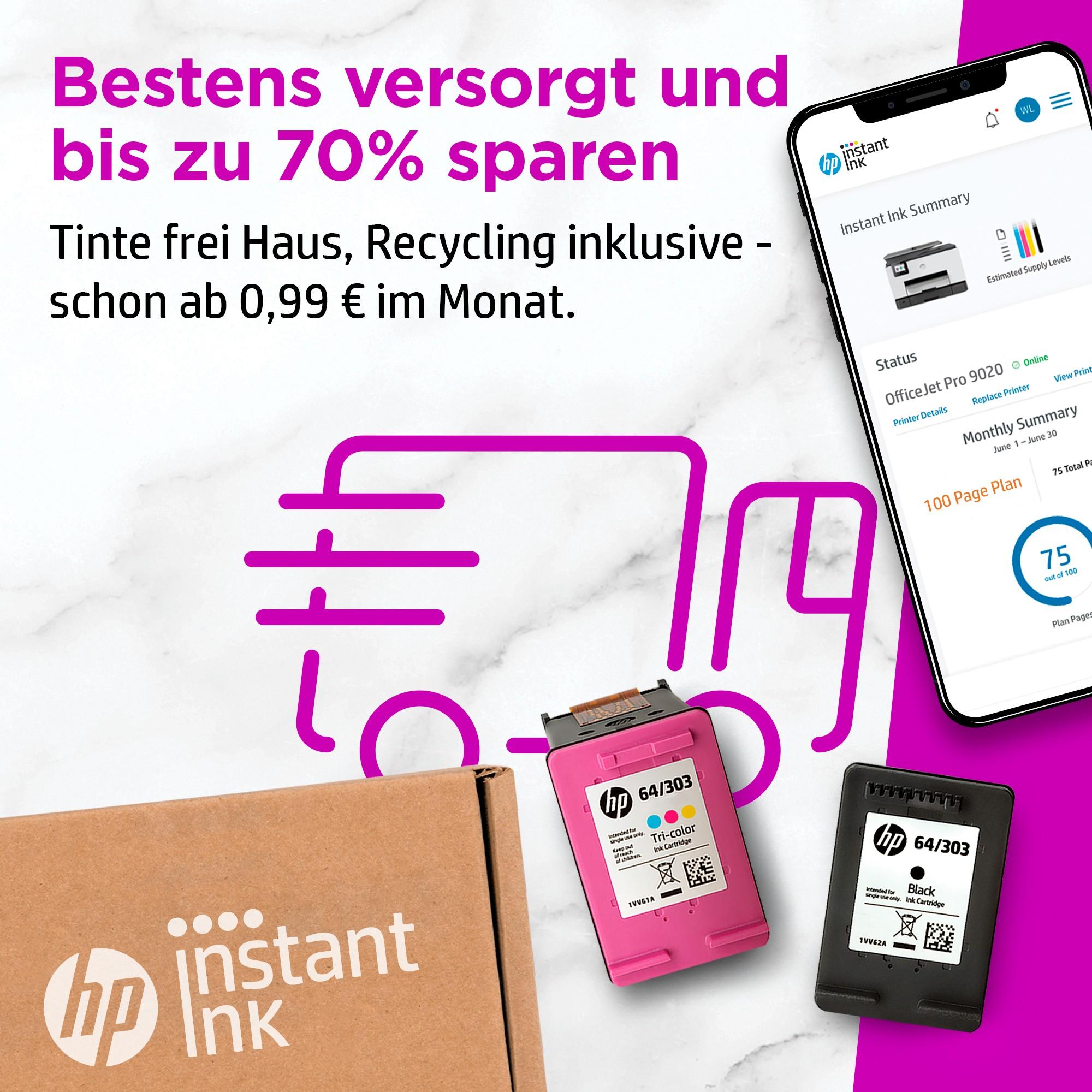 Hewlett Packard (HP) „HP Officejet Pro 9012e All-in-One“ spausdintuvas, įskaitant 6 mėnesių momentinio rašalo su HP+ bandomąją versiją