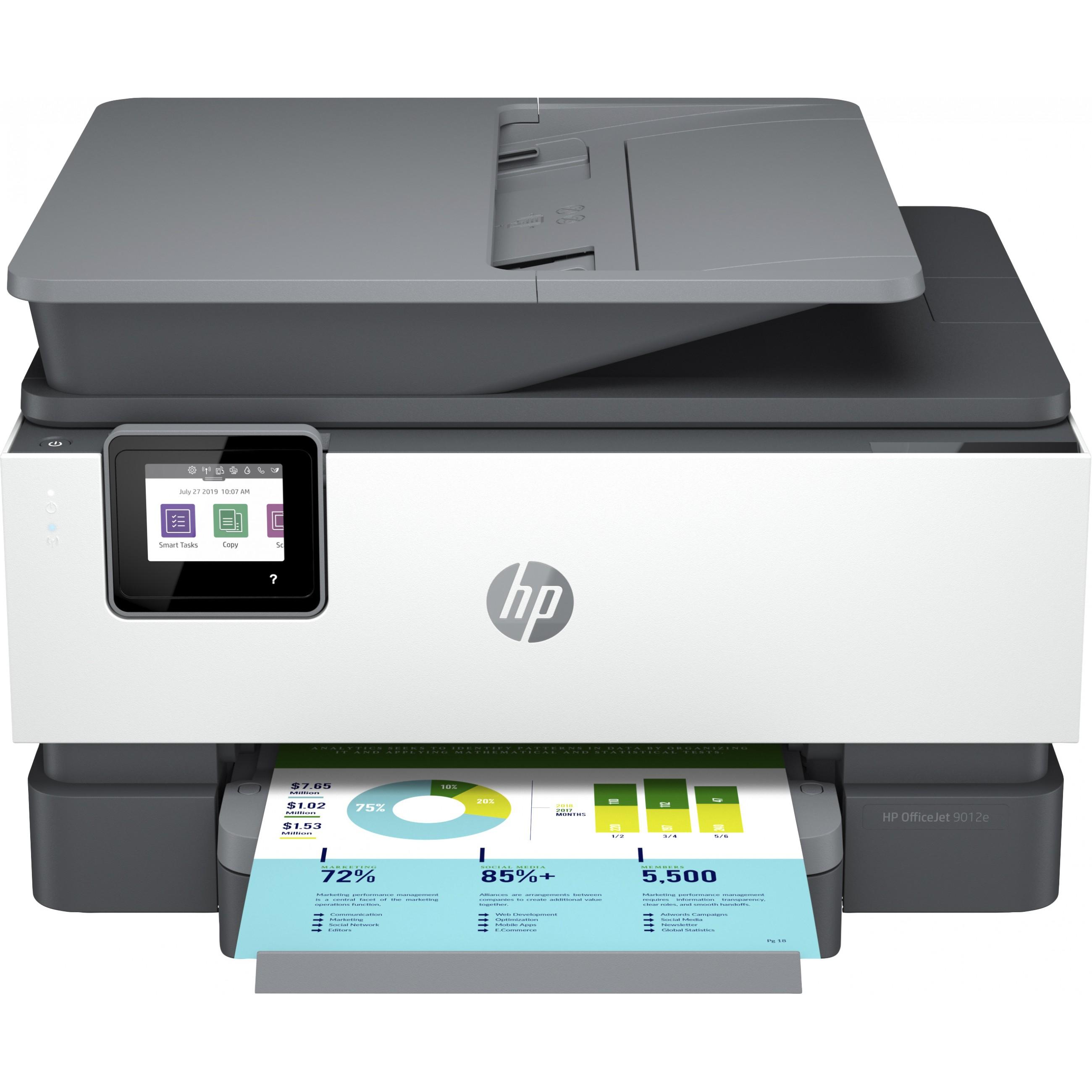 Hewlett Packard (HP) „HP Officejet Pro 9012e All-in-One“ spausdintuvas, įskaitant 6 mėnesių momentinio rašalo su HP+ bandomąją versiją