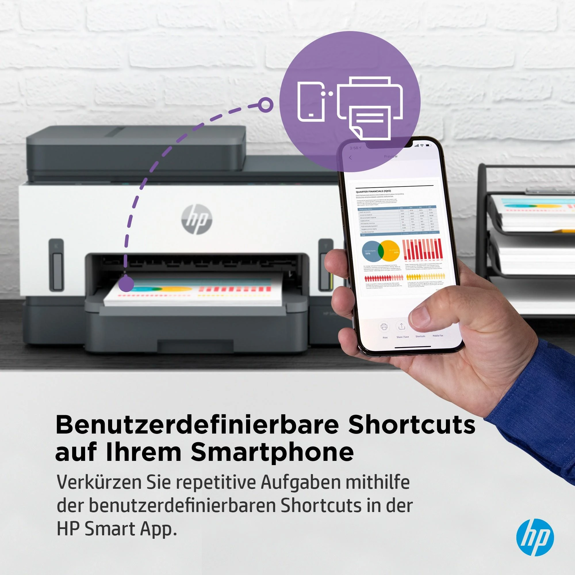 Hewlett Packard (HP) Daugiafunkcinis Spausdintuvas - HP Smart Tank 7305, Spausdinimas, Skenavimas, Kopijavimas, 12,000 Puslapių Juodas