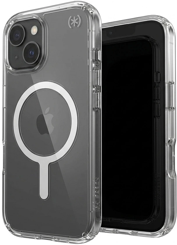 Speck Presidio Perfect Clear MagSafe - dėklas skirtas Apple iPhone 17 Clear / Sidabrinis