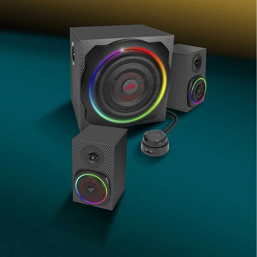 Kompiuterio kolonėlės Speedlink kolonėlė GRAVITY CARBON RGB. 2.1 System. sw retail