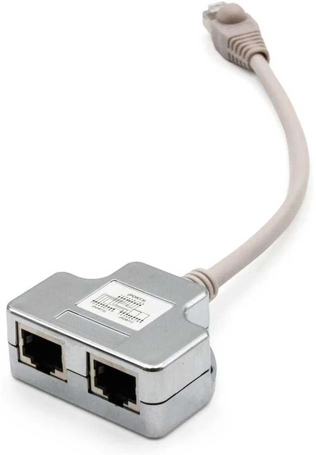 Assmann Electronic Assmann elektroninis DIGITUS T adapteris RJ45 CAT5e 19cm nuo 1xRJ45 M iki 2xRJ45 F ekranuotas