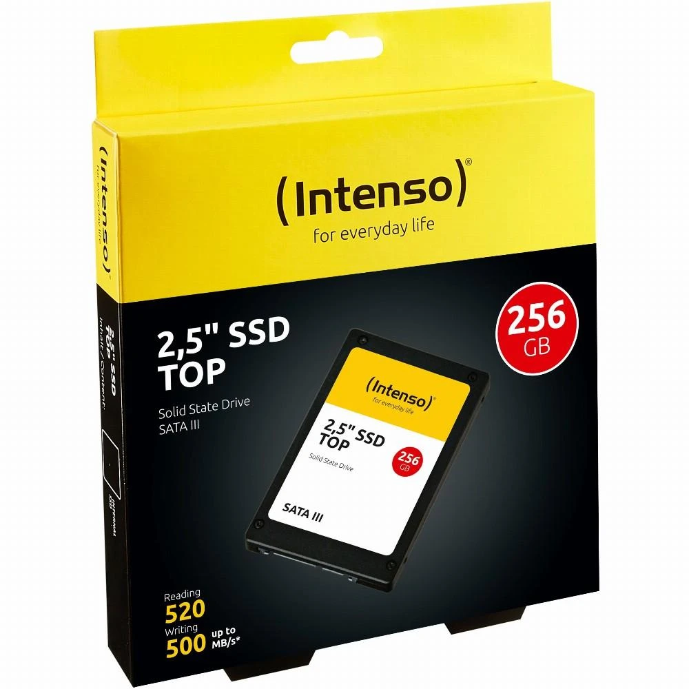 SSD Intenso Top 256 GB SATA3, 520/400 MB, Atsparus smūgiams, Mažos galios