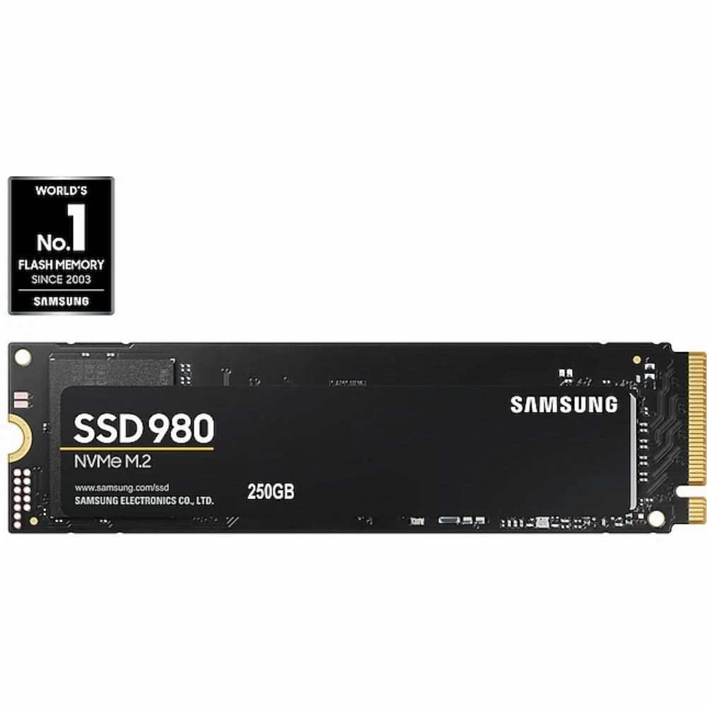 Kietasis diskas SSD Samsung 980/250 GB/SSD form factor M.2 2280/SSD sąsaja M.2 NVME/Rašymo greitis 1300 MB/s/Skaitymo greitis 2900 MB/s/MZ-V8V250BW