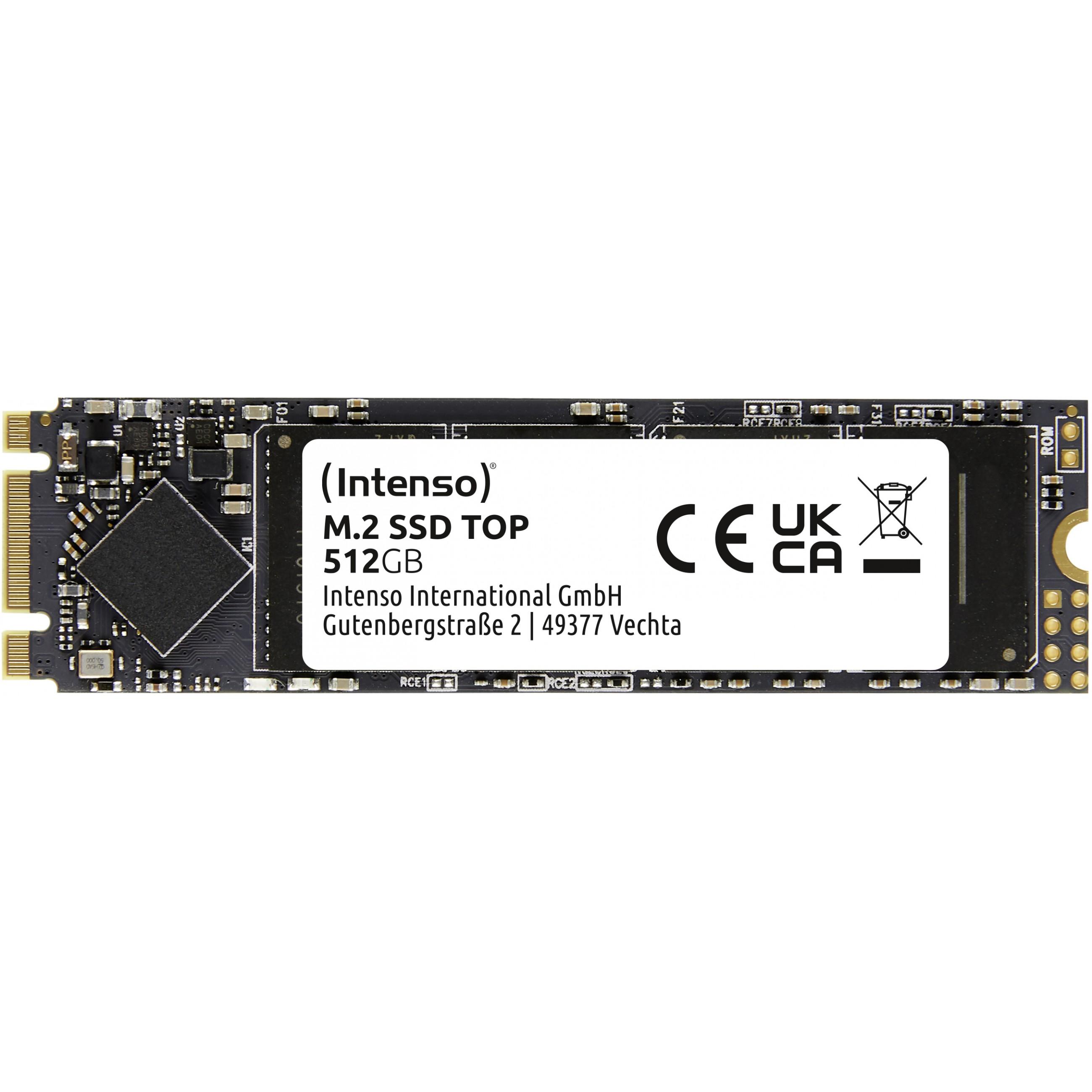 INTENSO 3832450 Intenso SSD M.2 SATA3 512GB, 520/420MBs, Atsparus smūgiams, Mažos galios
