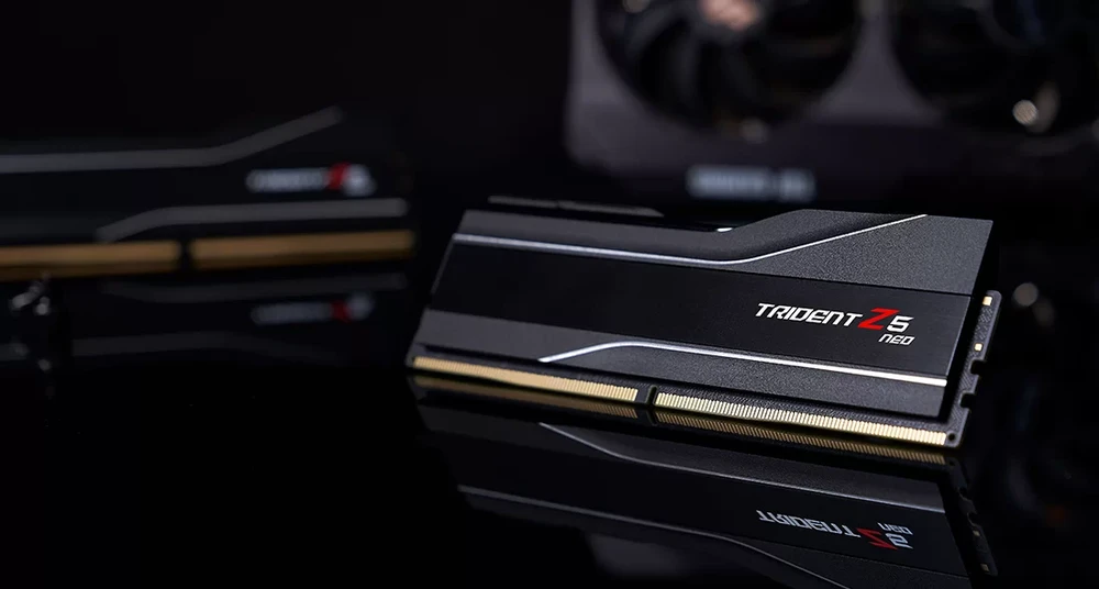 Stacionarių kompiuterių atmintis G.SKILL Trident Z5 Neo 32 GB (2 × 16 GB) DDR5-6000, CL30, 1,35 V, AMD EXPO / Intel XMP 3.0, juoda (F5-6000J3038F16GX2-TZ5N)