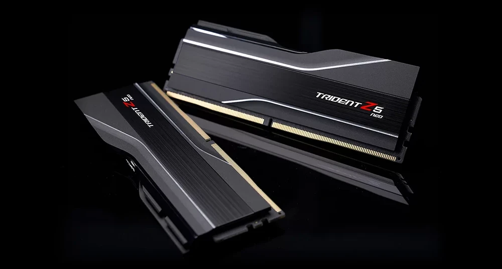 Stacionarių kompiuterių atmintis G.SKILL Trident Z5 Neo 32 GB (2 × 16 GB) DDR5-6000, CL30, 1,35 V, AMD EXPO / Intel XMP 3.0, juoda (F5-6000J3038F16GX2-TZ5N)