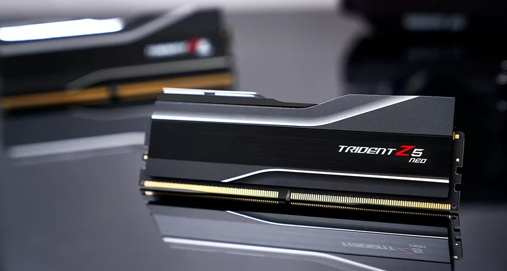 Stacionarių kompiuterių atmintis G.SKILL Trident Z5 Neo 32 GB (2 × 16 GB) DDR5-6000, CL30, 1,35 V, AMD EXPO / Intel XMP 3.0, juoda (F5-6000J3038F16GX2-TZ5N)