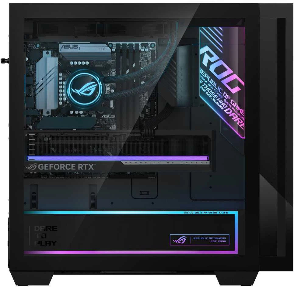 Asus ROG G700 G700TF-7265KF225W Intel Core Ultra 7 265KF 32 GB DDR5-SDRAM 2 TB SSD NVIDIA GeForce RTX 5070 Ti Windows 11 Home Tower stacionarus kompiuteris, juodas