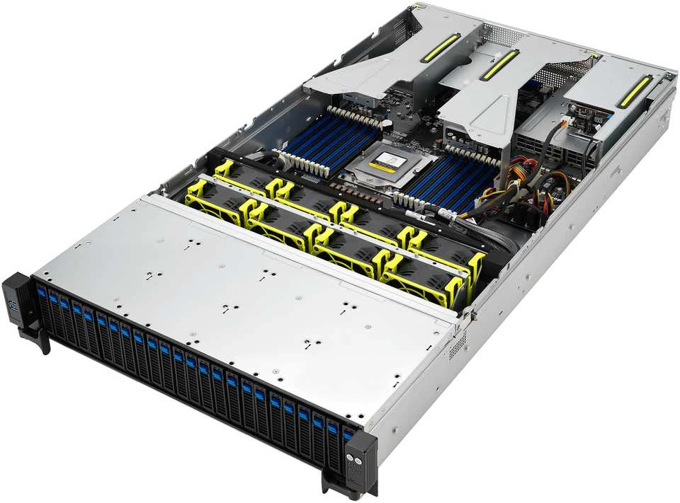 ASUS RS521A-E12-RS24U Socket SP5 Rack (2U) Juodas, Sidabrinis
