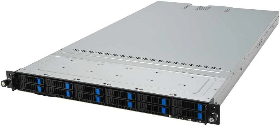 „Asus Rack“ platforma (1U) RS501A-E12-RS12U AMD Epyc 9005/9004 (12x NVMe/SATA HS, 2xM.2, 2x1Gbe, IPMI, 1+1 1600W)