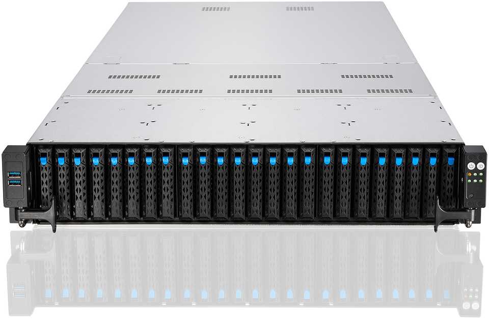 Asus Platforma Serwerowa 2U RS720-E11-RS24U/10G/2.6KW/24NVMe/OCP/GPU 90SF01Z1-M008V0 Intel x 2 DDR5 x 32 24 x 2.5'' SATA/SAS/NVME PSU 1+1