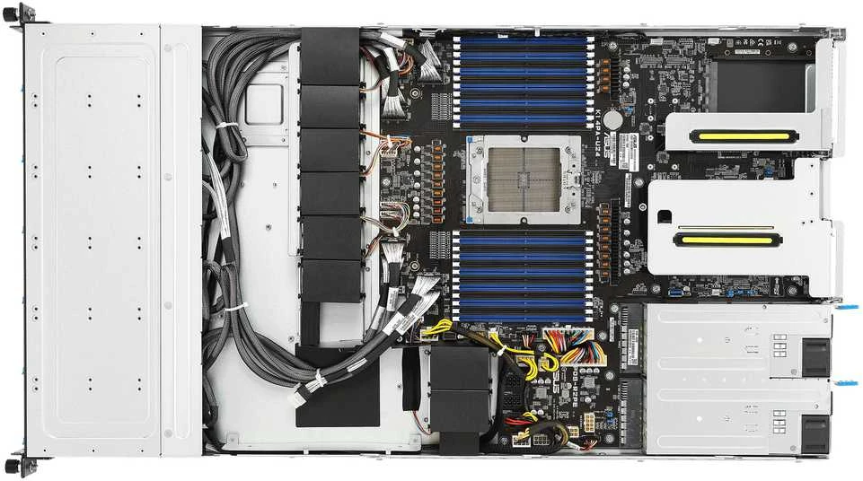 „Asus Rack“ platforma (1U) RS501A-E12-RS12U AMD Epyc 9005/9004 (12x NVMe/SATA HS, 2xM.2, 2x1Gbe, IPMI, 1+1 1600W)