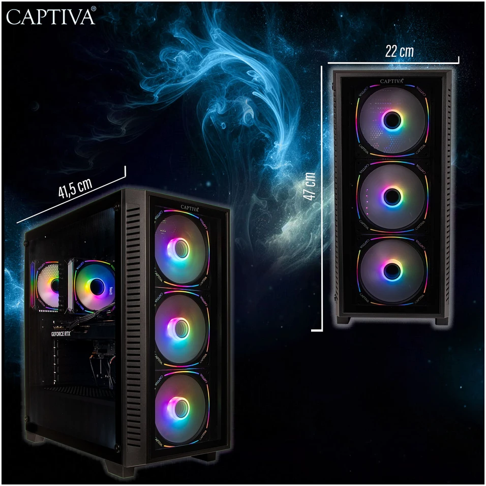 Stacionarus kompiuteris „Captiva“ aukščiausios klasės žaidimų kompiuteris su i89-832 Intel Core Ultra 7 265KF procesoriumi, 32 GB DDR5 RAM, 1 TB M.2 SSD, „Nvidia Geforce RTX 5070“ (12 GB GDDR7) vaizdo plokšte, Z890, „Windows 11 Home“ operacine sistema.